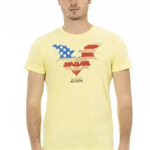 Yellow Cotton Men T-Shirt