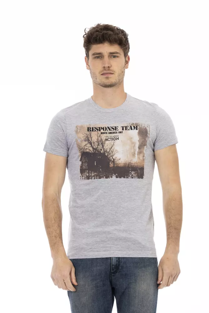 Gray Cotton Men's T-Shirt