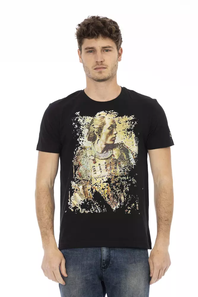 "Black Cotton Men T-Shirt"