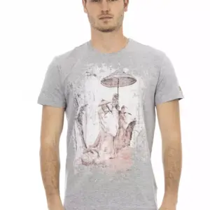 Gray Cotton Men T-Shirt