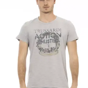 Gray Cotton Men T-Shirt