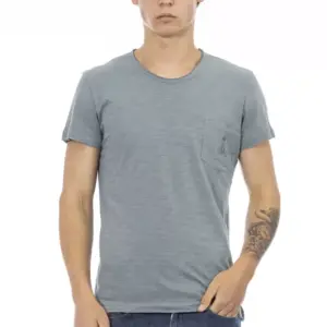 Gray Cotton Men T-Shirt