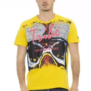 Yellow Cotton Men T-Shirt