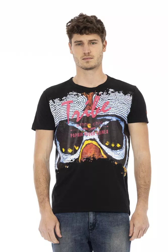 Black Cotton Men's T-Shirt
