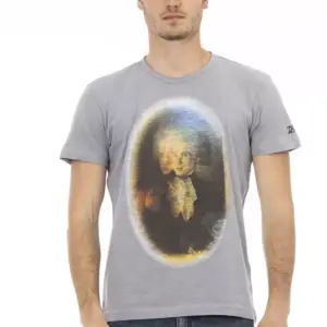 Gray Cotton Men T-Shirt