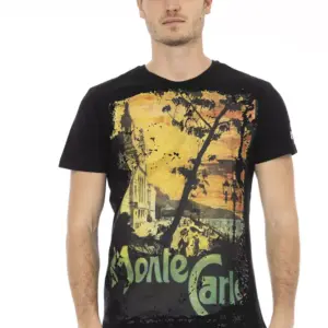 Black Cotton Men T-Shirt