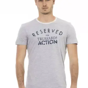 Gray Cotton Men T-Shirt