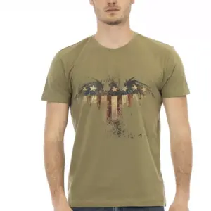 Green Cotton Men T-Shirt