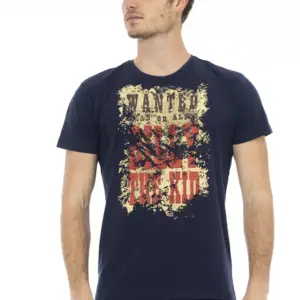 Blue Cotton Men T-Shirt
