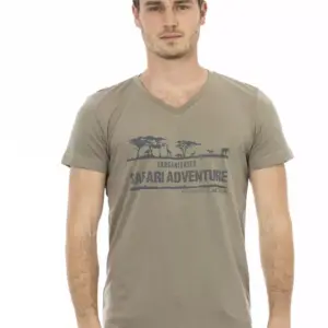 Brown Cotton Men's T-Shirt
