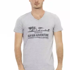 Gray Cotton Men T-Shirt