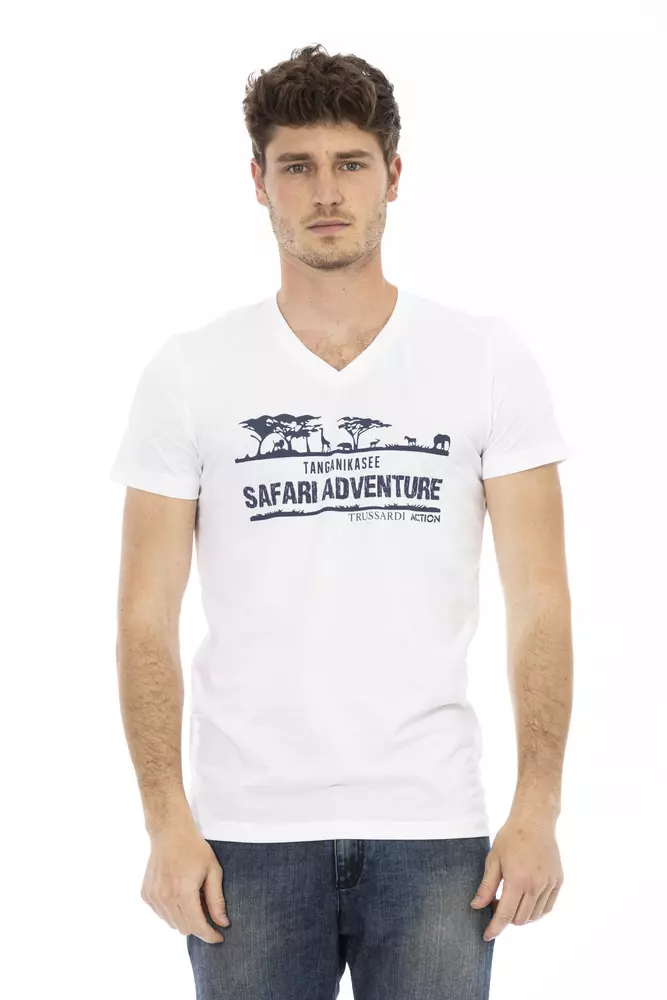 White Cotton Men's T-Shirt