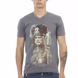 Gray Cotton Men T-Shirt
