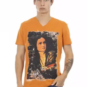 Orange Cotton Men T-Shirt