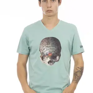 Green Cotton Men T-Shirt
