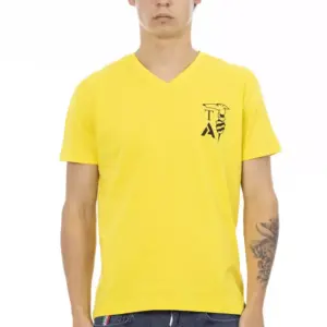 Yellow Cotton Men T-Shirt