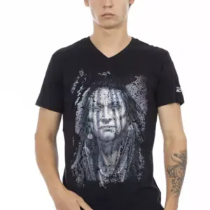 Black Cotton Men T-Shirt