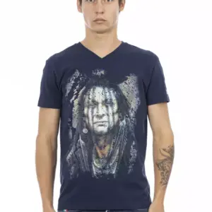 Blue Cotton Men's T-Shirt