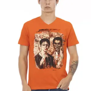 Orange Cotton Men T-Shirt