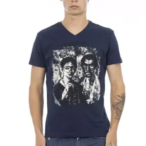 Blue Cotton Men T-Shirt