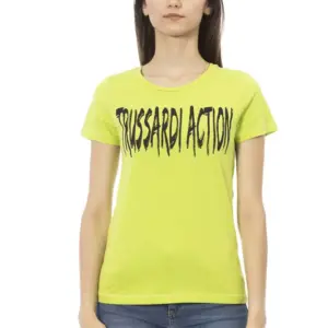 Green Cotton Women T-Shirt