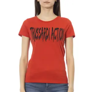 Red Cotton Women T-Shirt