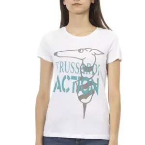 White Cotton Women T-Shirt