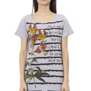 Gray Cotton Women T-Shirt