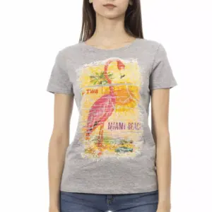 Gray Cotton Women T-Shirt