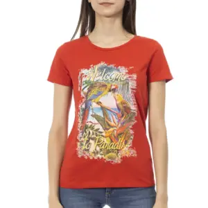 Red Cotton Women T-Shirt