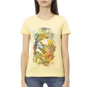 Yellow Cotton Women T-Shirt