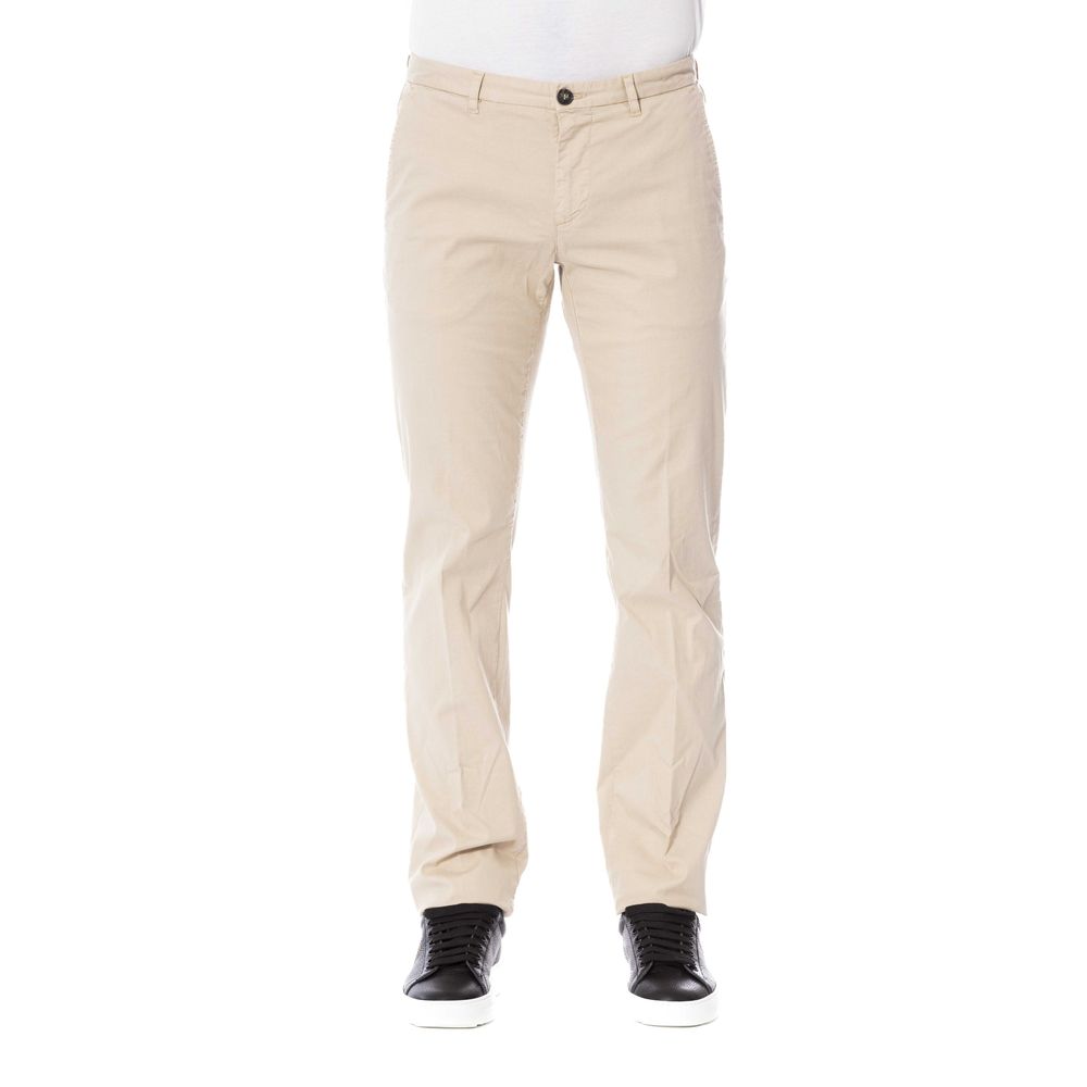 Beige Cotton Men's Pant