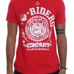 Chic Red 'RIDERS' Motive Crewneck Tee