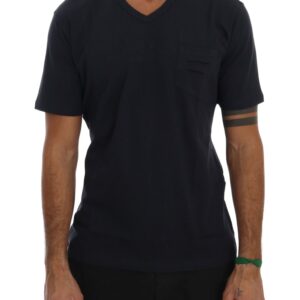 Chic Blue V-Neck Cotton Tee