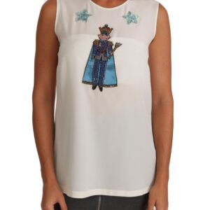 Enchanted Sequined Silk Sleeveless Top