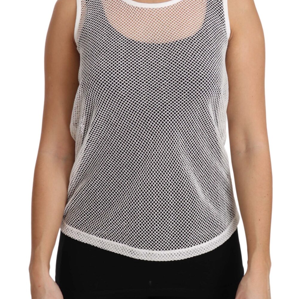 Elegant White Sheer Sleeveless Top