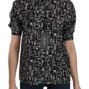 Elegant Musical Instrument Silk Top