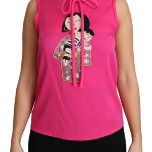 Elegant Pink Silk Family Tank Top Shirt