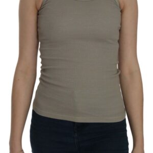 Chic Beige Spaghetti Strap Top Blouse