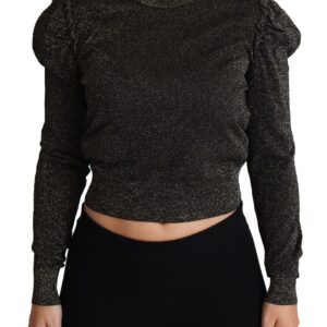 Elegant Cropped Sweater with Logo Detail