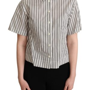 Elegant Striped Cotton Polo Top