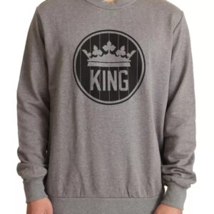 Gray Crown King Cotton Pullover Sweater