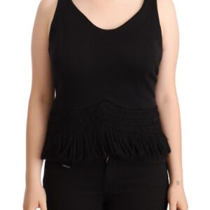 Chic Sleeveless Designer Tank Top in Black