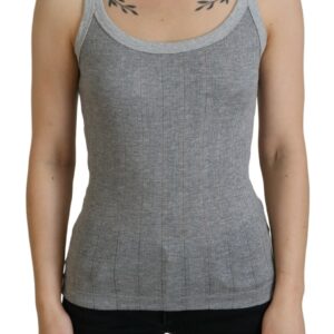 Chic Gray Sleeveless Modal-Cotton Top