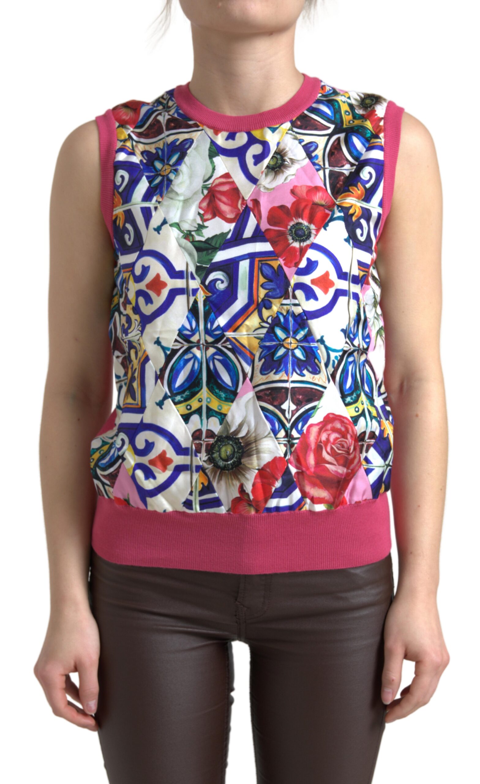 Elegant Cashmere-Silk Blend Crew Neck Top
