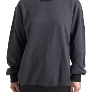 Elegant Dark Gray Crew Neck Sweater