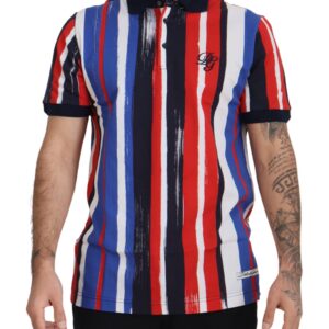 Elegant Striped Cotton Polo T-shirt