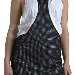 Monochrome Cotton-Linen Blend Tank Top