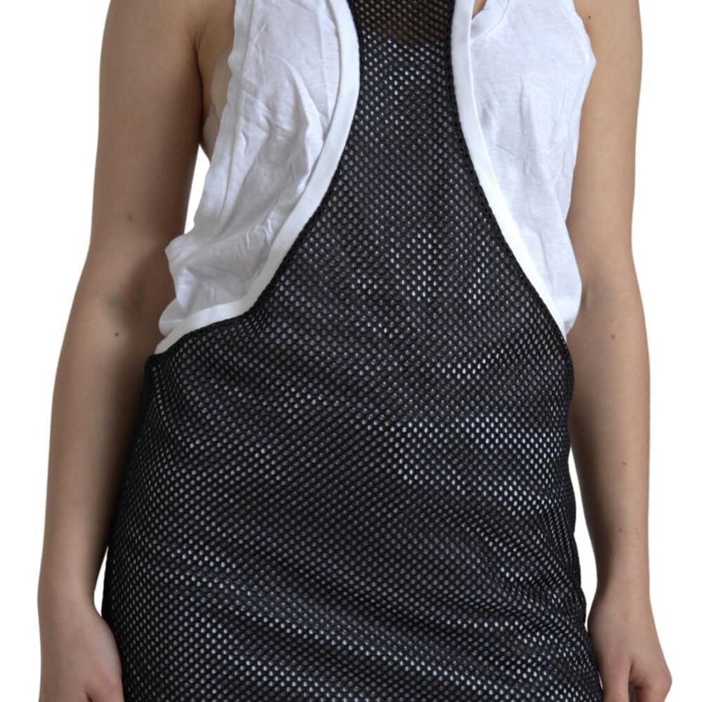 Monochrome Cotton-Linen Blend Tank Top