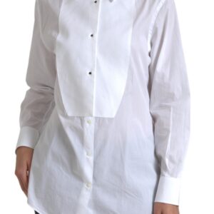 Elegant White Cotton Poplin Dress Shirt